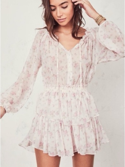 Loveshackfancy Floral Popover Dress In Charm Pale Pink Size Small